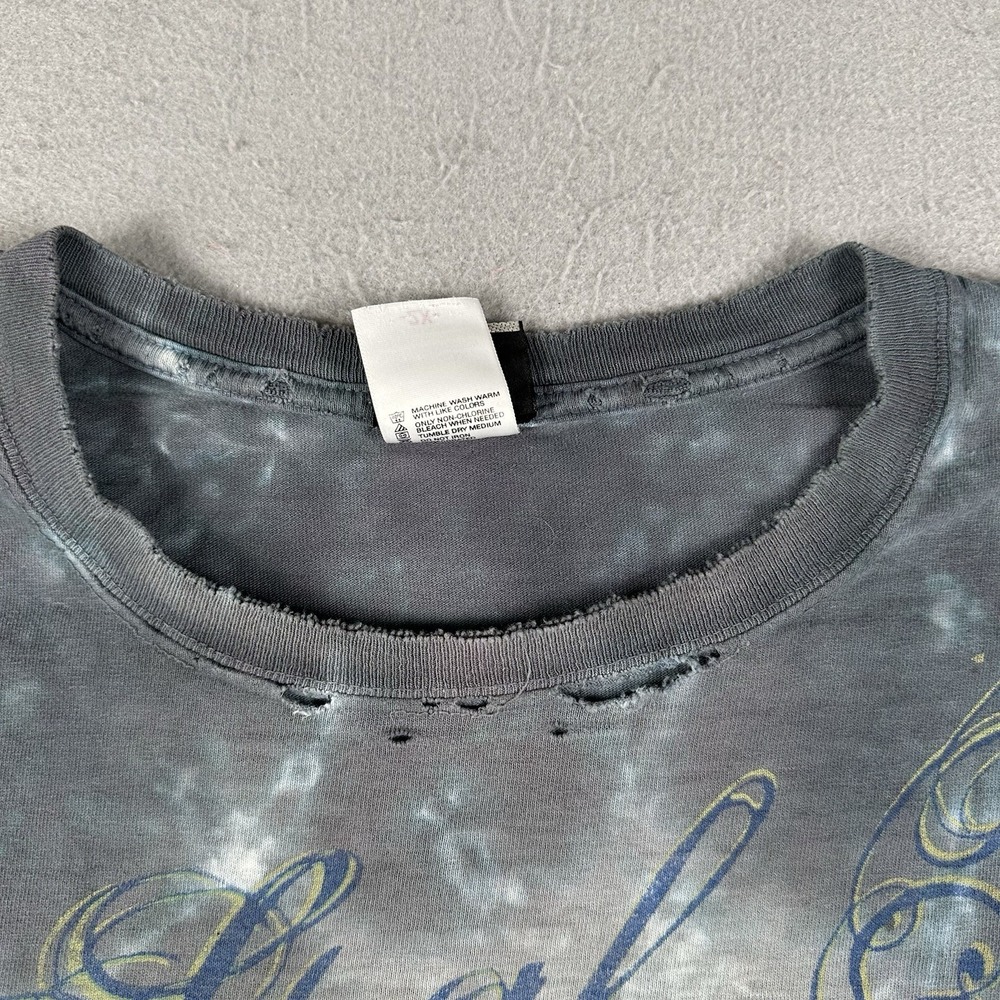 Vintage Y2K Grateful Dead Shirt Men's 2XL Tie Dye Liquid Blue Steal Your Face - Picture 3 of 16